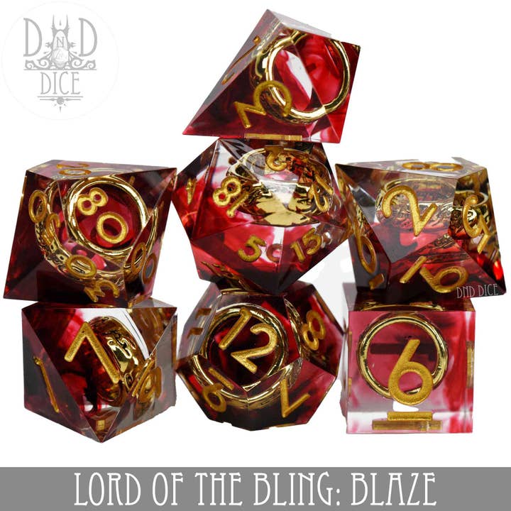 DNDDICE.COM - Wholesale Dice - Lord of the Bling: Blaze - (Handmade)