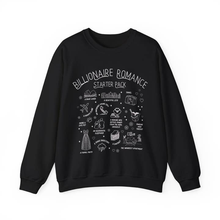 Bookish Billionaire Romance Tropes Sweatshirt for wholesale by Opal and June