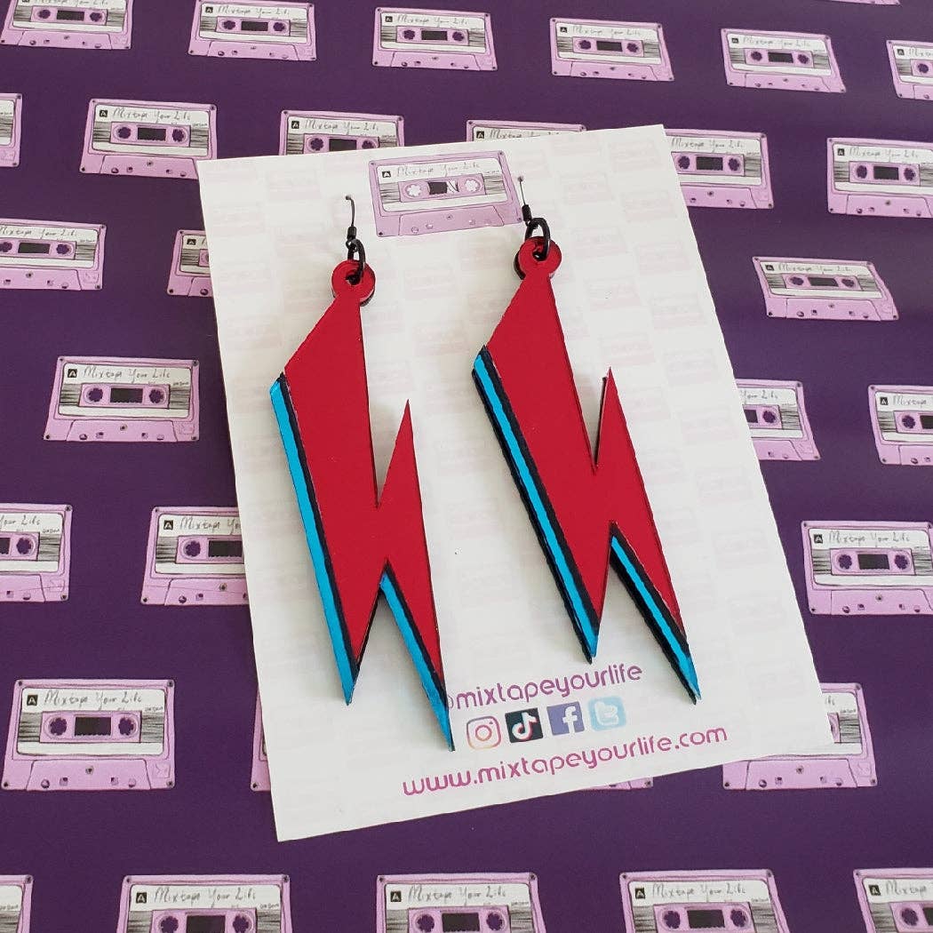 Mixtape Your Life - Wholesale Dangle Earrings - Glam Rock Lightning Bolt Earrings2
