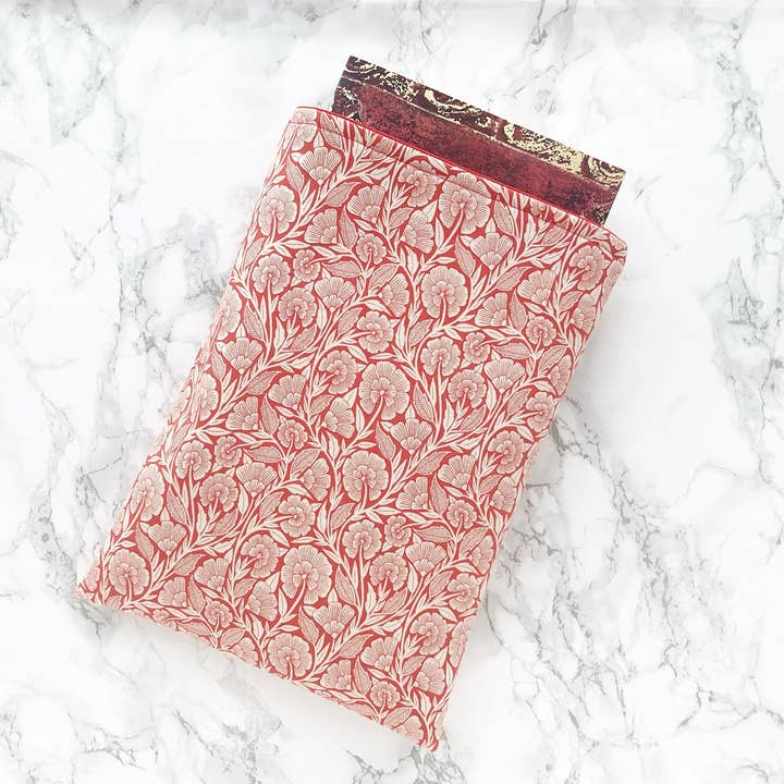 ginger flower - padded book sleeve, book pouch for wholesale by pillowhead designs