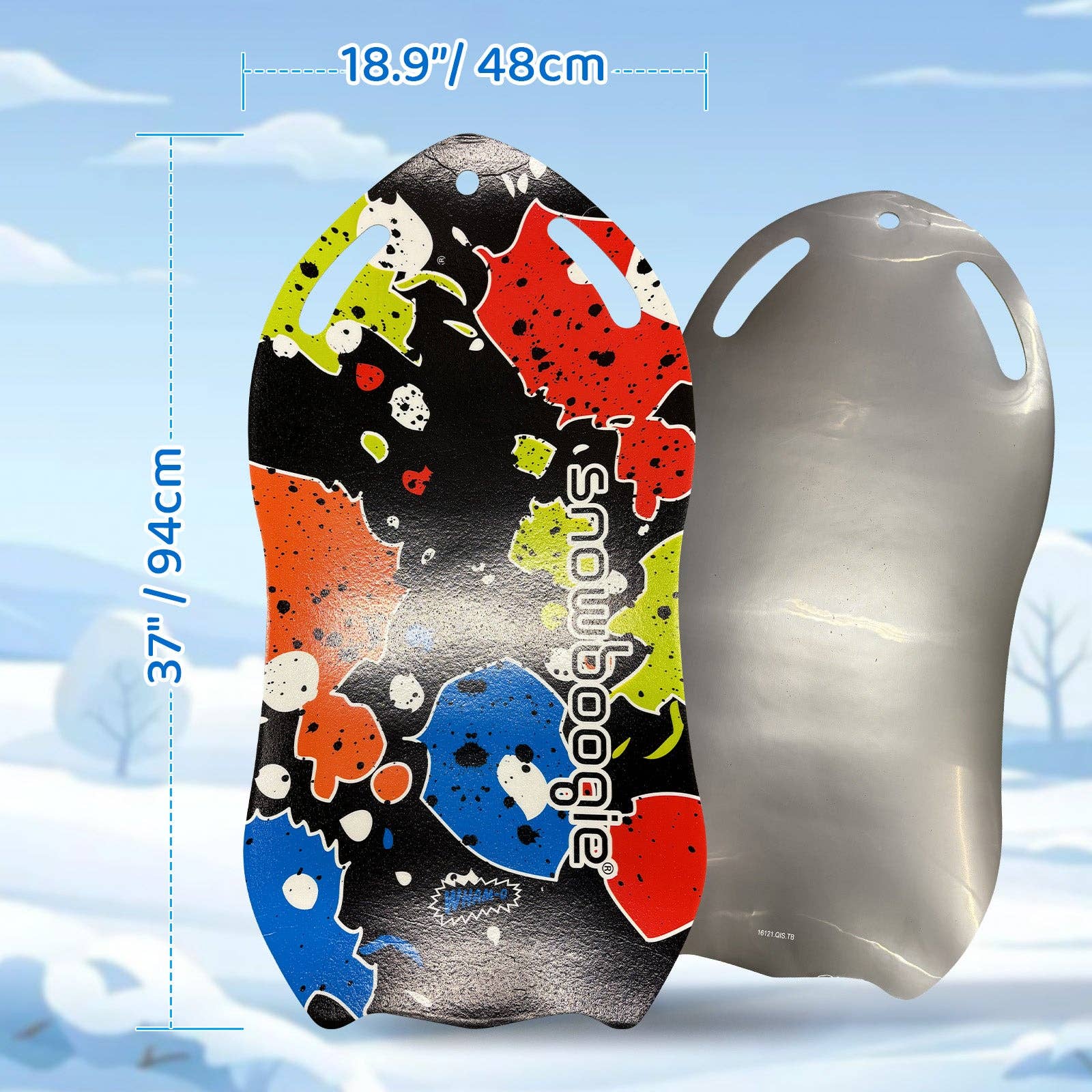 Sixale - Wholesale Sporting Accessories - Wham-O Snowboogie Snow Sled - 37" Single Rider Roll Up Air Slick Winter Sled (Graffiti/Line pattern)8