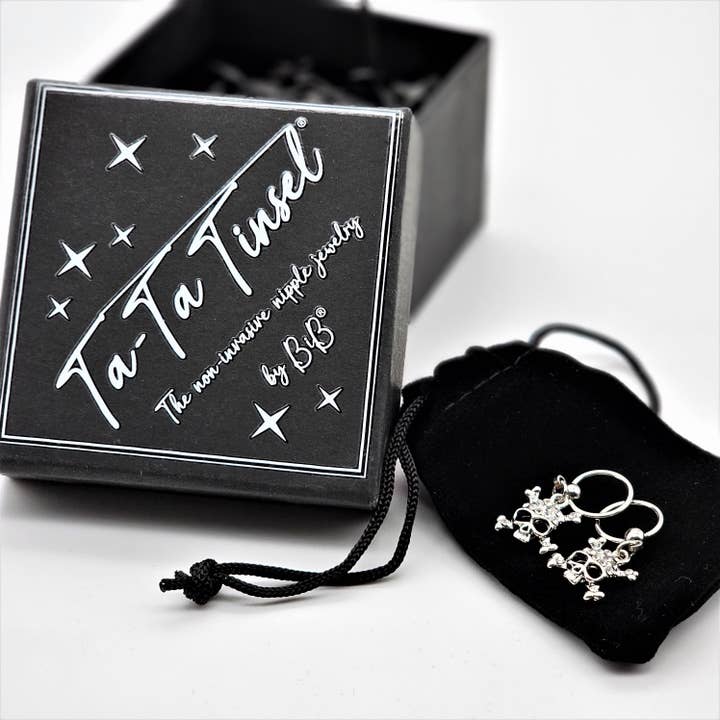 Ta-Ta Tinsel® Skull Nipple Ring Gift Set for wholesale by Believe It's Bare ® "BiB"®