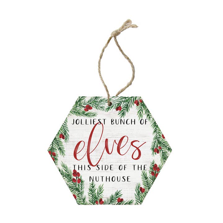 Honeycomb Ornaments - Jolliest Elves for wholesale by Sincere Surroundings
