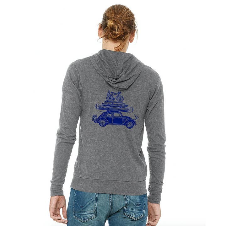 Road Trip Lightweight Zip-Up Hoodie for wholesale by MI Coast