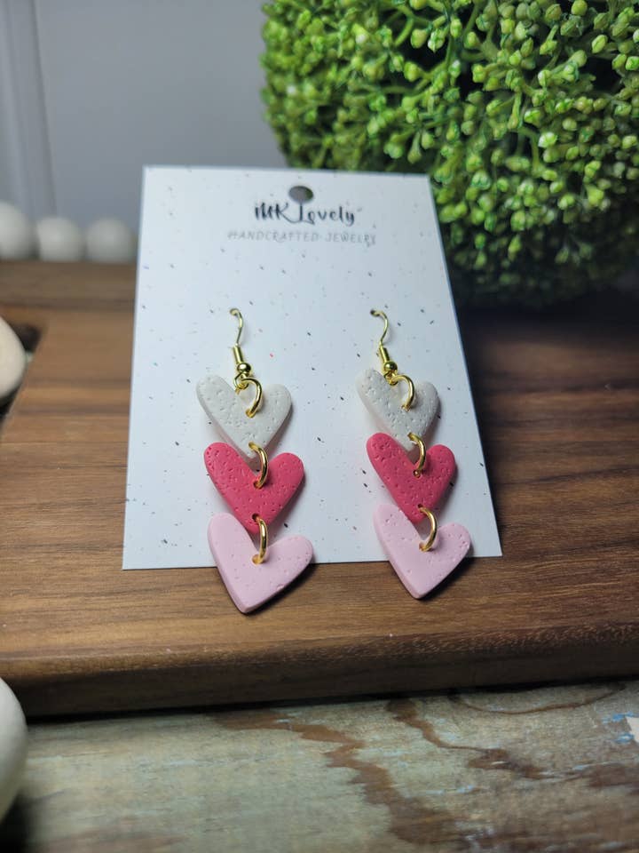 Pendientes Divertidos de Corazones en Capas para venta al por mayor de MK Lovely Boutique