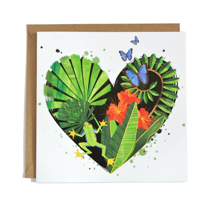 Protect the Rainforests Greetings Card for wholesale by Iona Shepherd Designs