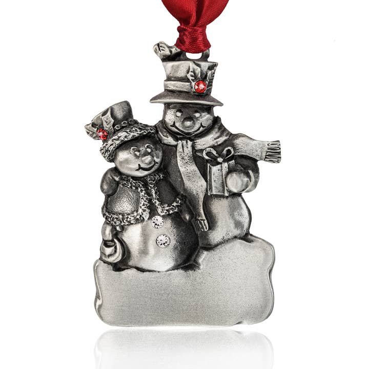 Gloria Duchin – wholesale Ornament – Pewter Holiday Snow Couple Ornament