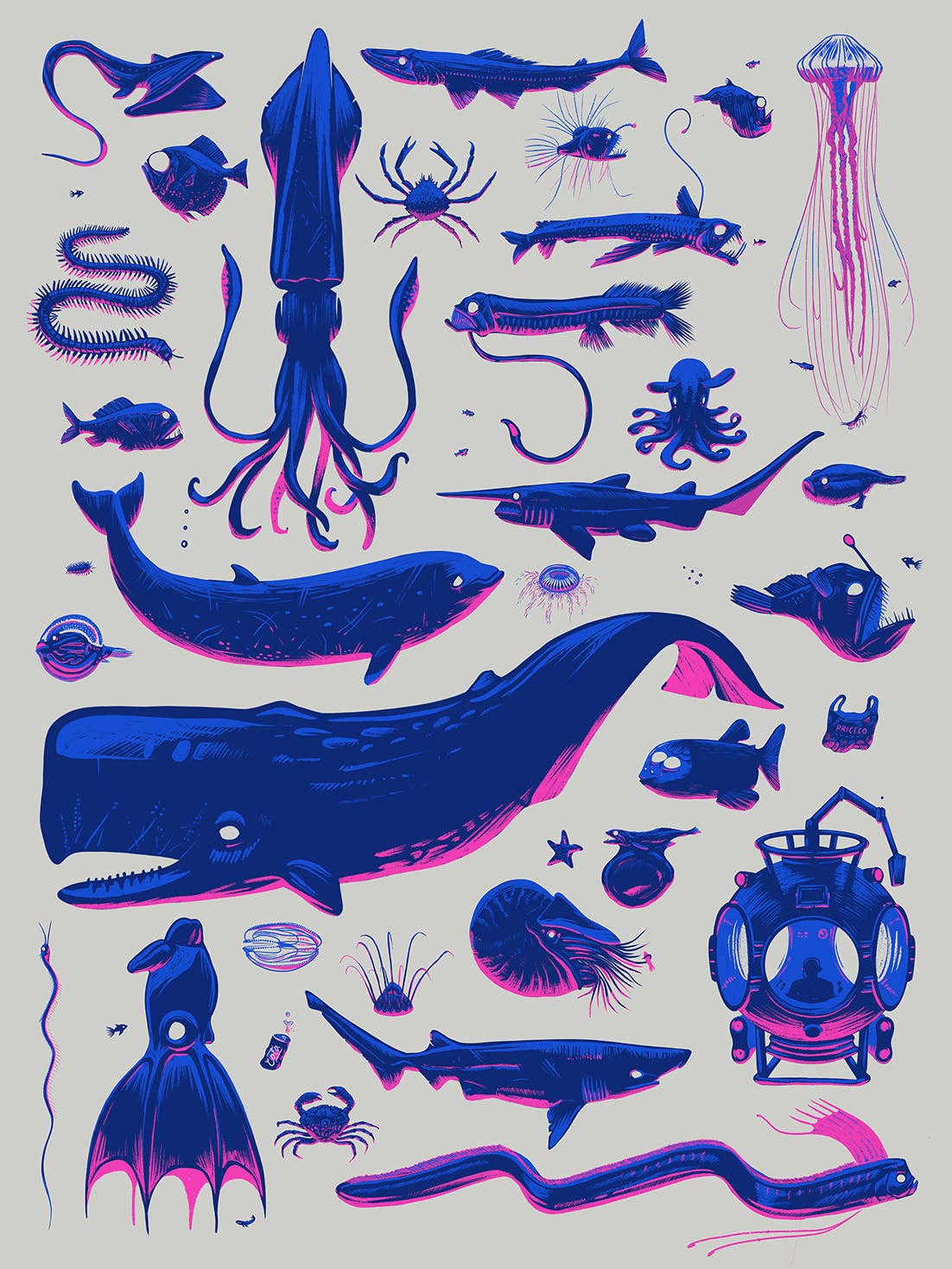 BLUE SHAKER - Wholesale Art Print - Mark Harrison - Creatures Of The Deep0