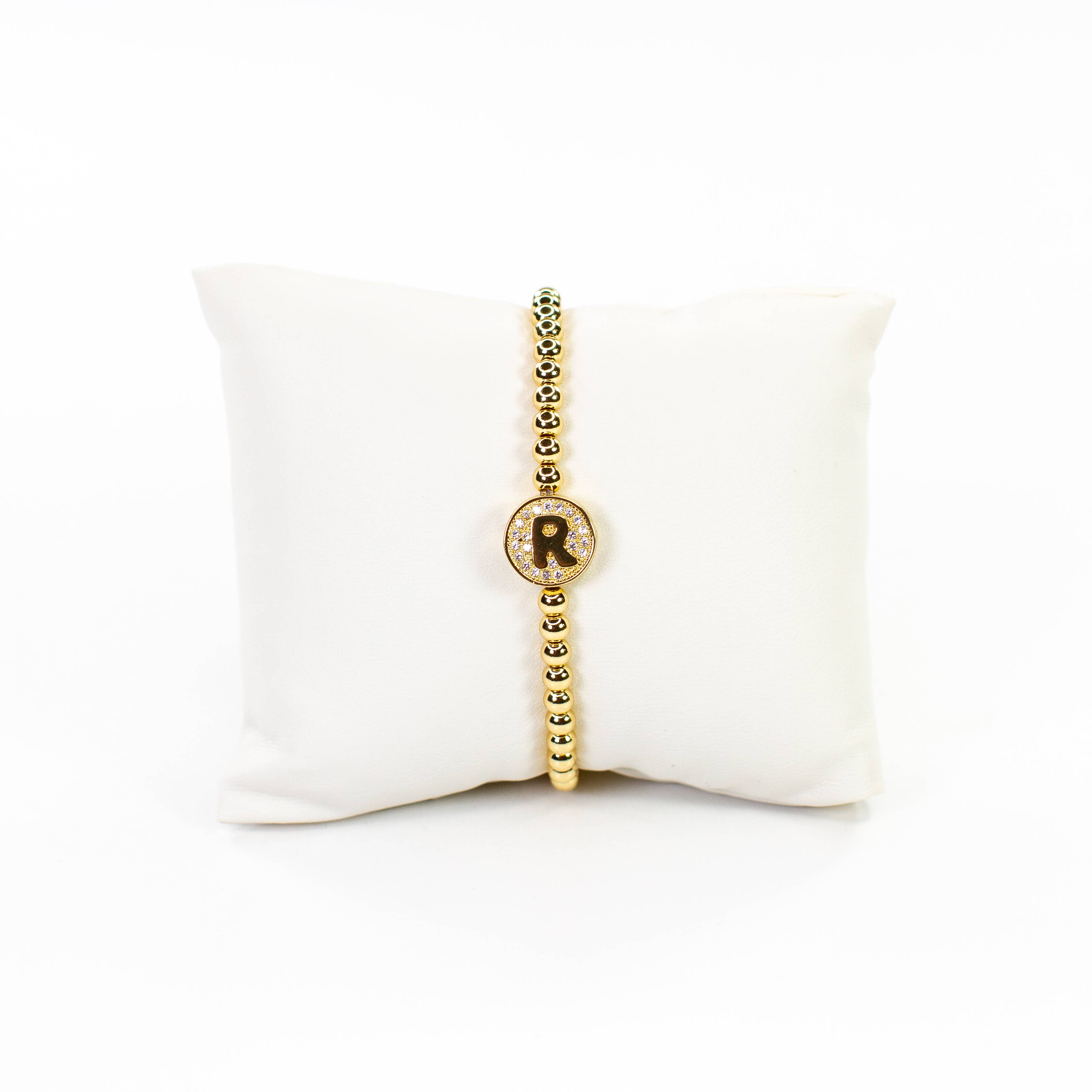 Savvy Bling - Wholesale Beaded Bracelet - Initial Simulated Diamond Bracelet17