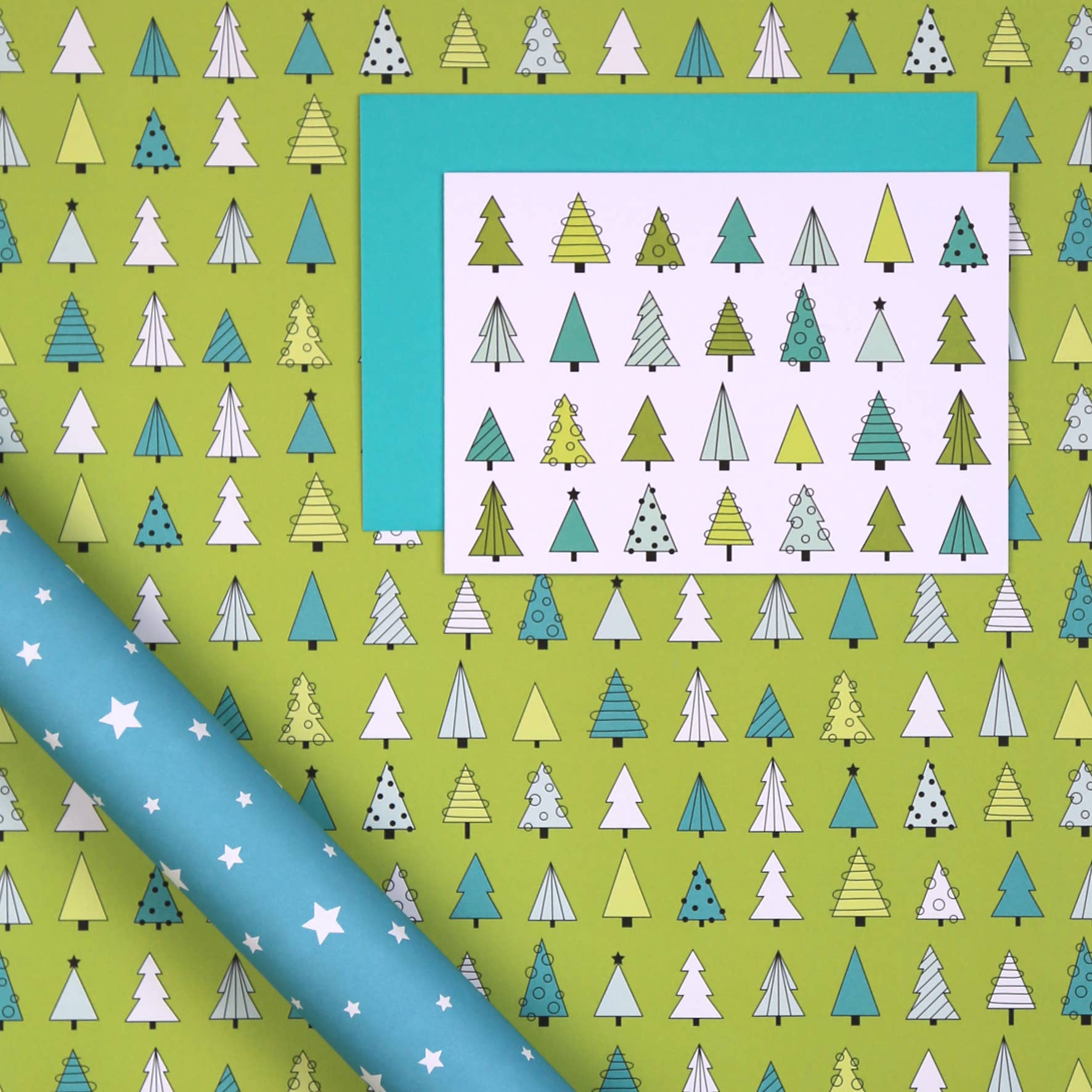 Kunst an Papier - Wholesale Flat Wrap - Christmas Albert Christmas Tree Wrapping Paper2