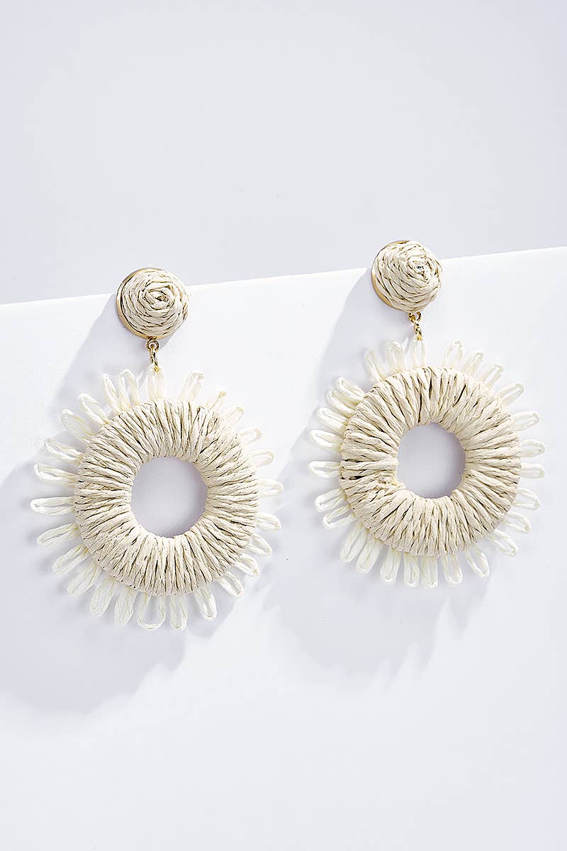 BYREN | ÉLINE L'ATELIER - Wholesale Dangle Earrings - Straw earrings with steel stud 124NN021