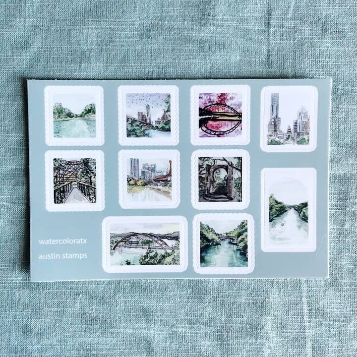 Hoja de mini pegatinas de sellos para venta al por mayor de watercoloratx