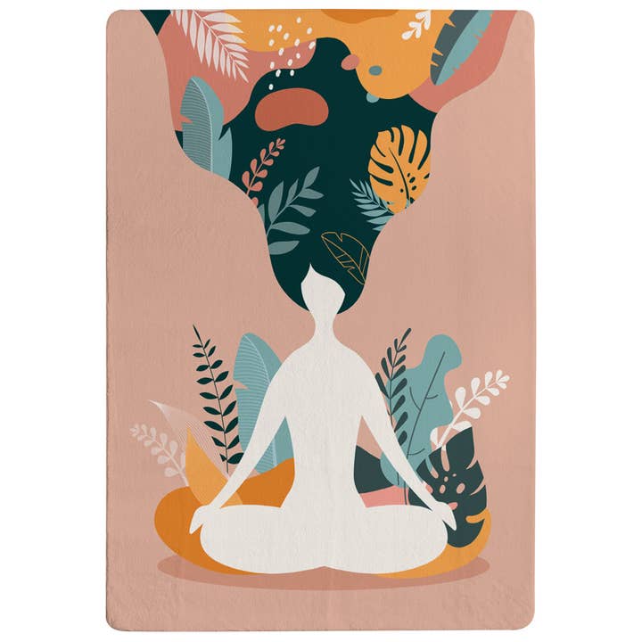 Pleine conscience, méditation et yoga Femme (Tapis) pour la vente par Benjamin Tate Design