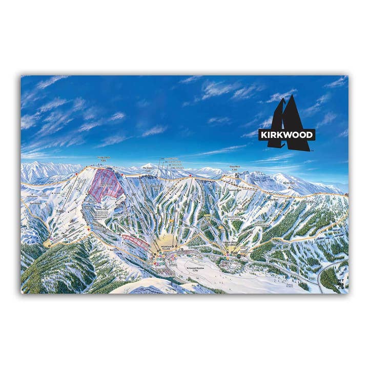 Mtns Co - Wholesale Poster - Kirkwood Ski Resort Trail Map Poster