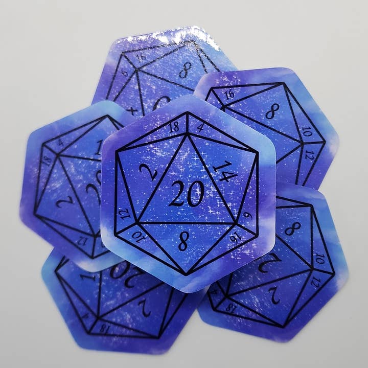 Moonbeam Nat 20 D20 Vejrbestandig Klistermærke for engroshandel hos Impassible Creations