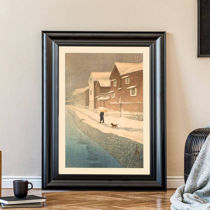 Ink & Drop – wholesale Art print – Shinkawa Riverside, Handa, Bishu Print by Hasui Kawase6