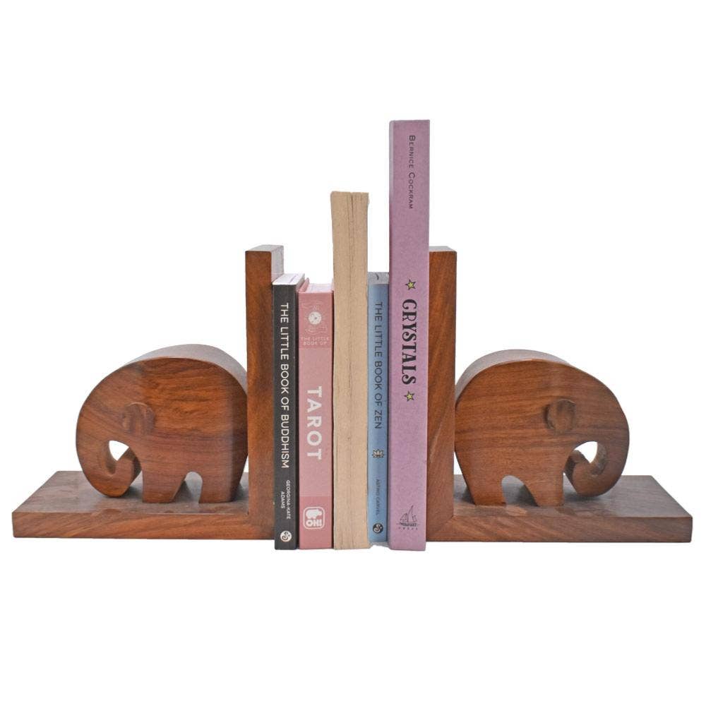 Shared Earth - Wholesale Bookend - Bookends Sheesham Wood Elephants0
