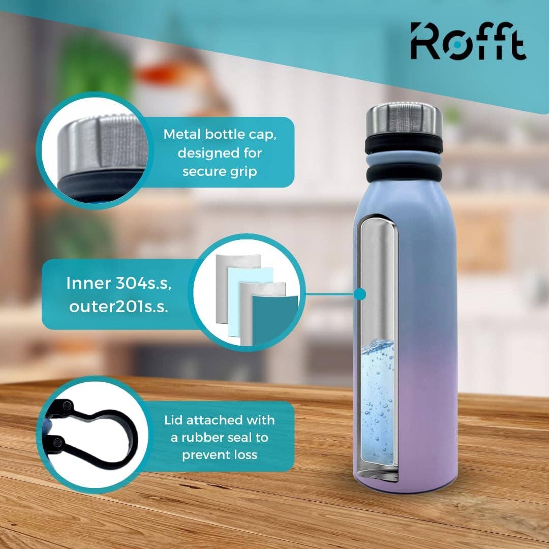 ROFFT USA LLC - Wholesale Water Bottle - 20 oz Insulated Water Bottle - Leak Proof, Stainless Steel, Thermo Bottle for Hot and Cold Drinks, Double Wall Insulation, Portable Water Flask for Travel, Outdoor13