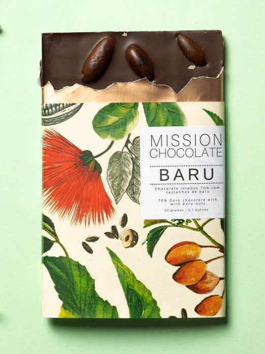 70% Baru Nut (cacao, organic sugar, baru, cocoa butter) for wholesale by Mission Chocolate