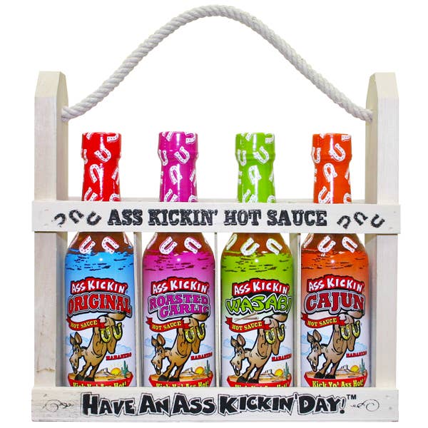 Ass Kickin’ Hot Sauce in a Wooden Crate for wholesale by Southwest Specialty Food