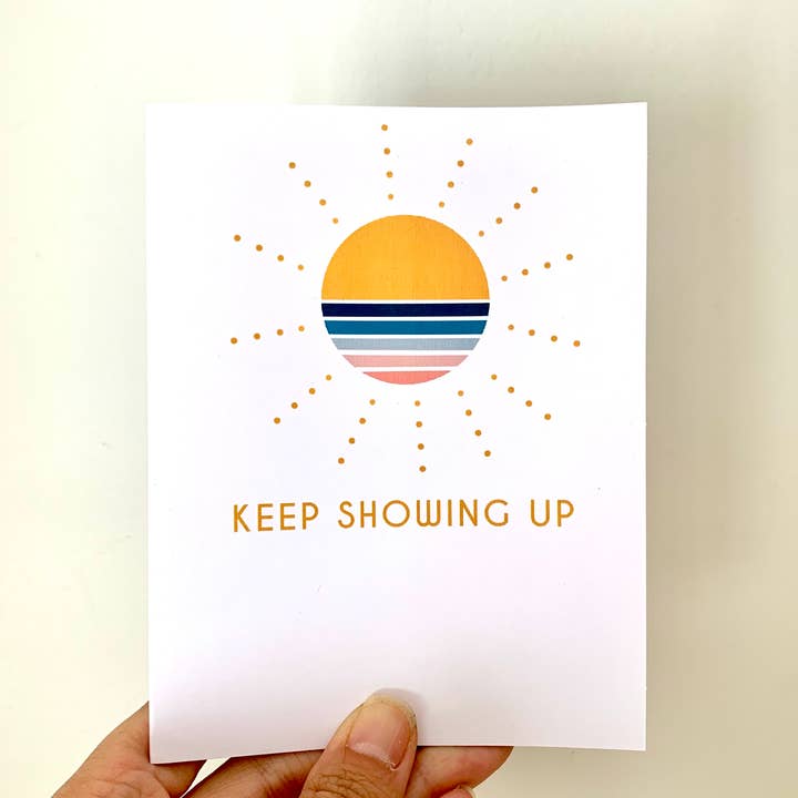 Carte Keep Showing Up, carte Des Linden, motivation pour courir pour la vente par Pen and Paces