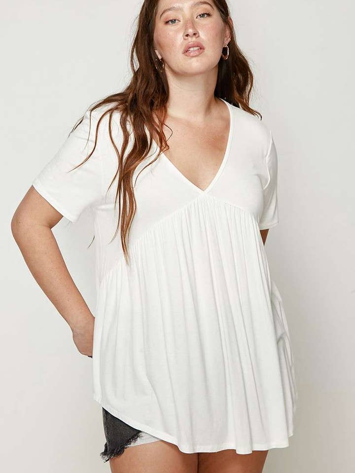 PLUS BAMBOO BABYDOLLS SHORT SLEEVE TOP for wholesale by mittoshop