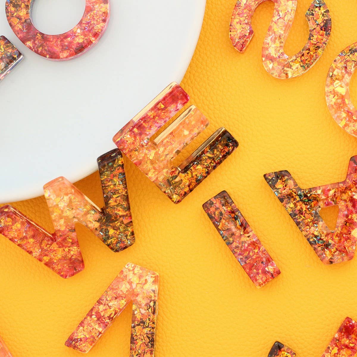 ACCITY - Wholesale Keychain - Women's - Creative Crystal Letter Keychain with Resin Sequins_CWAB502129