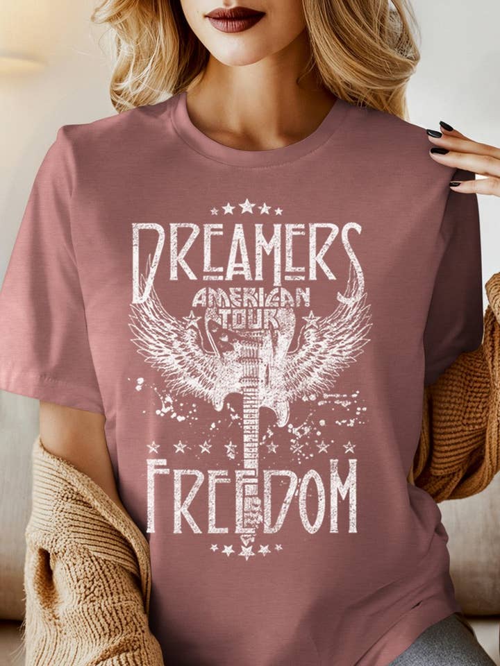 Dreamers Freedom Graphic Tee. for wholesale by DG WORLD