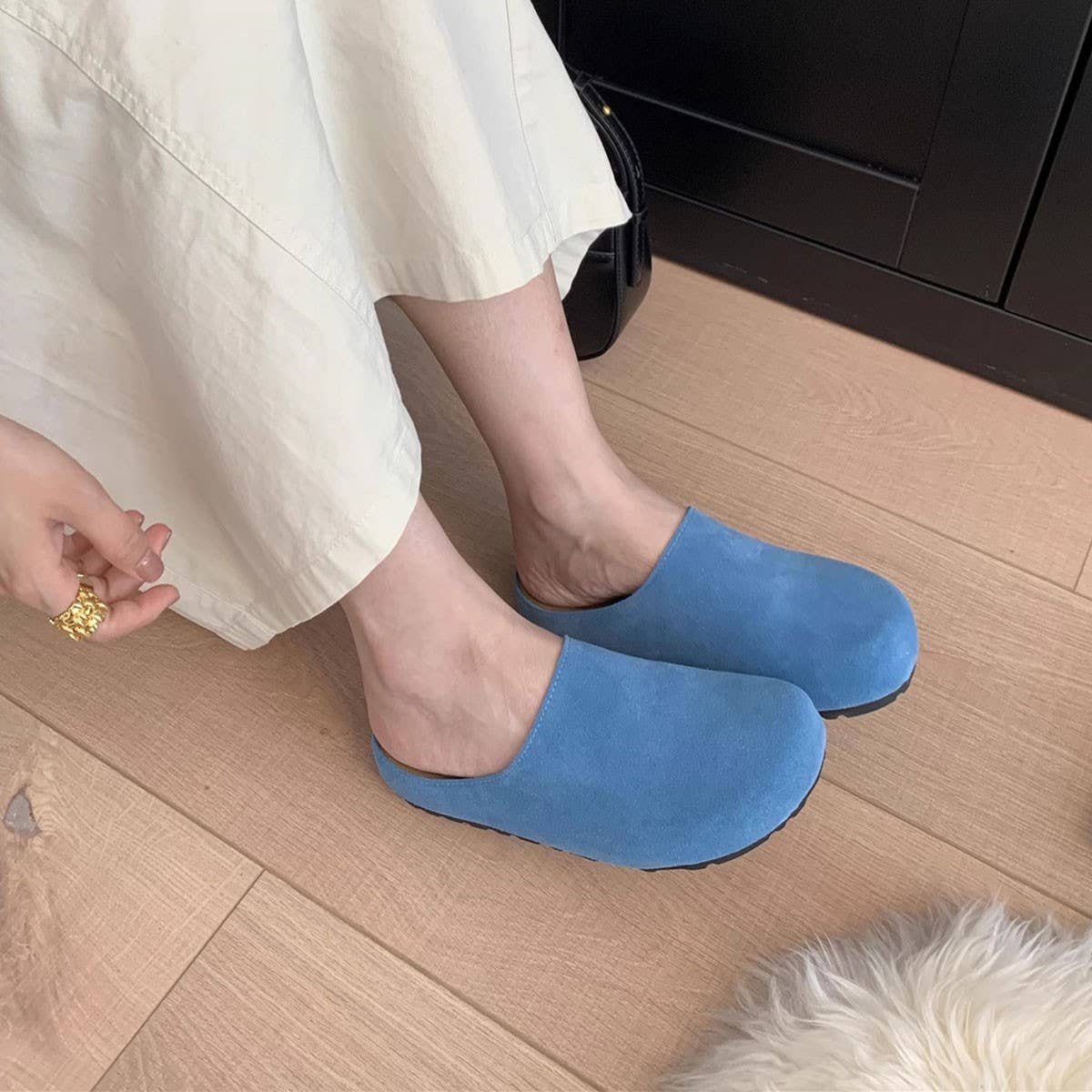 ACCITY - Wholesale Flats/Loafers - Women's - Vintage Leather Clog Mules with Cork Sole_CWSHF00523