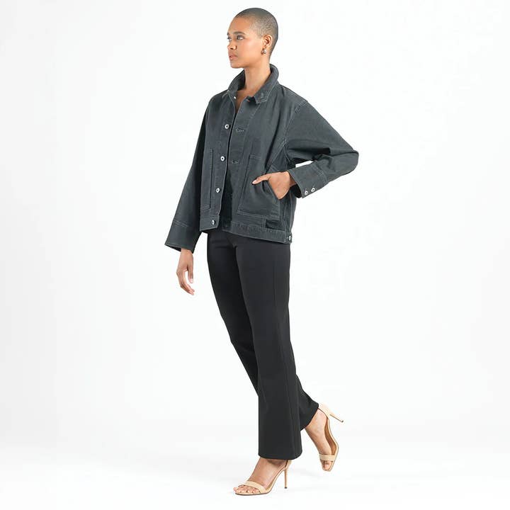 JK244DE - Denim Stretch - Button Closure Pocket Jacket for wholesale on Faire