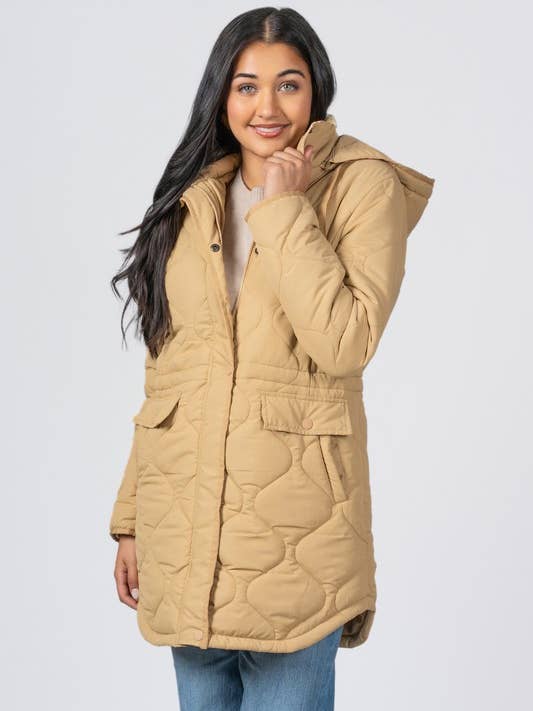 Junior Long Quilted Poly Hooded Coat and other Purchase Wholesale quilted pullover. Free Returns & Net 60 Terms on Faire trending on Faire.