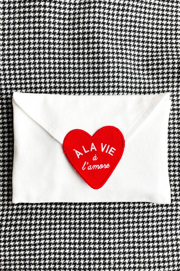 Un baiser français s'il vous plaît – Engroshandel Posetaske - Dame – Genanvendt stofpose med hjerte8