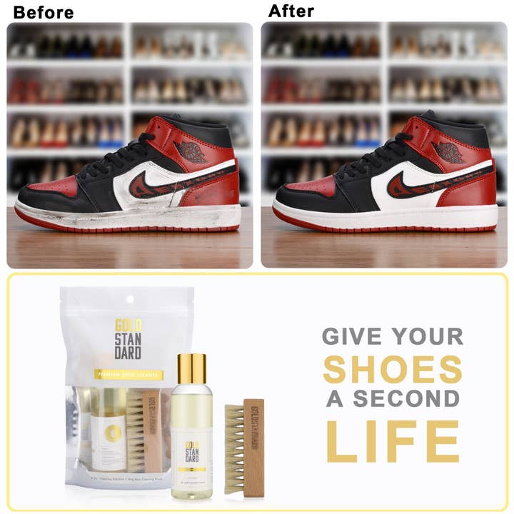 Gold Standard - Wholesale Shoe Care Kits & Sets - Premium Shoe Cleaner Kit Brush and Solution2