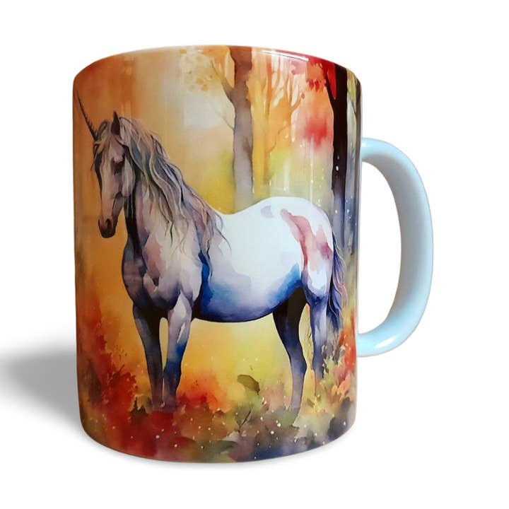Unicorn Coffee Mug, Fantasy Water Colour Style (Design 2) for wholesale by Rockways Designs