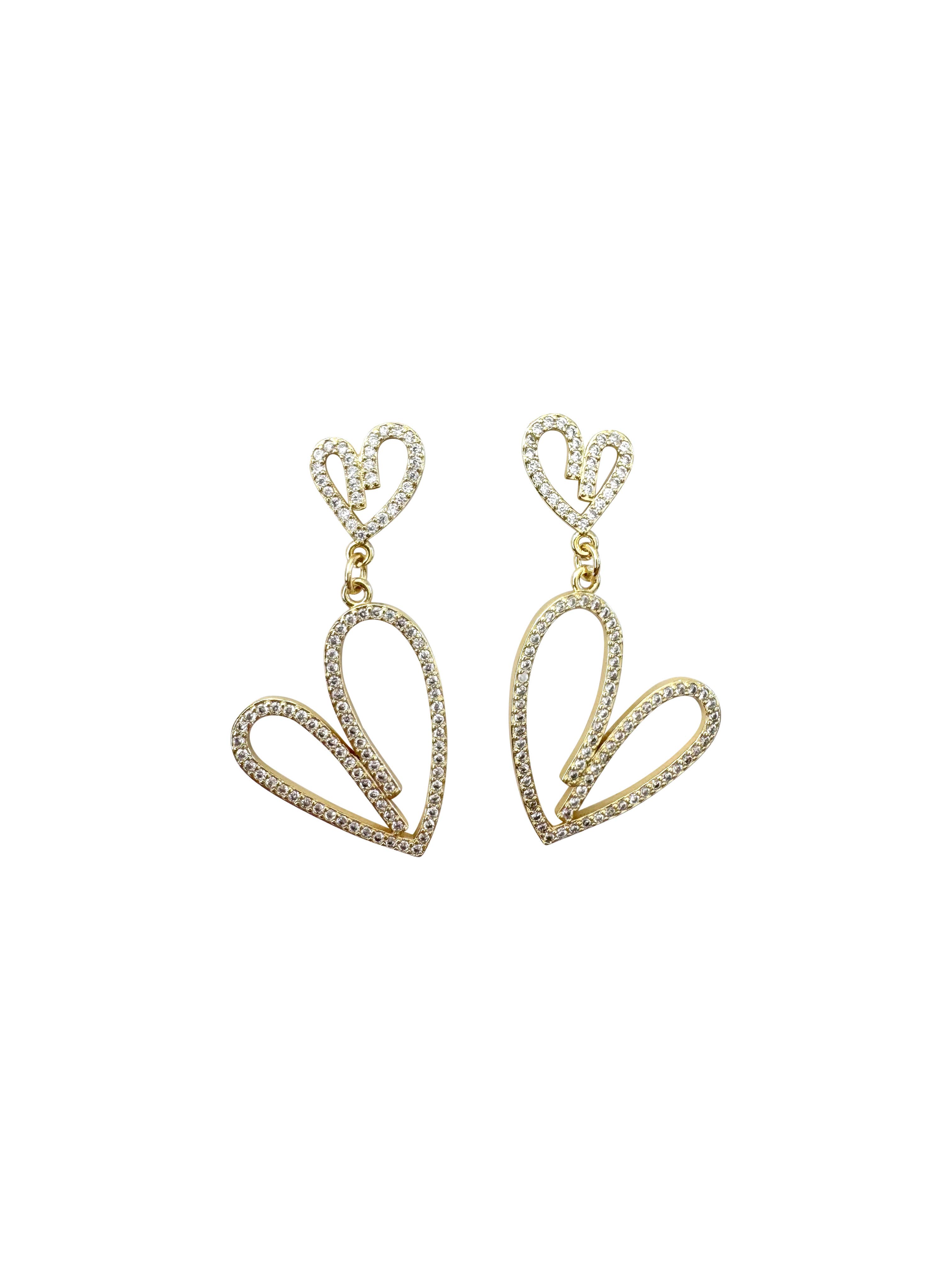 Gemelli – wholesale Hängande örhängen – Öppet hjärta örhänge