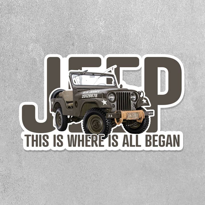 Jeep Army Where It All Began for wholesale by Real Cool Stickers & Stuff