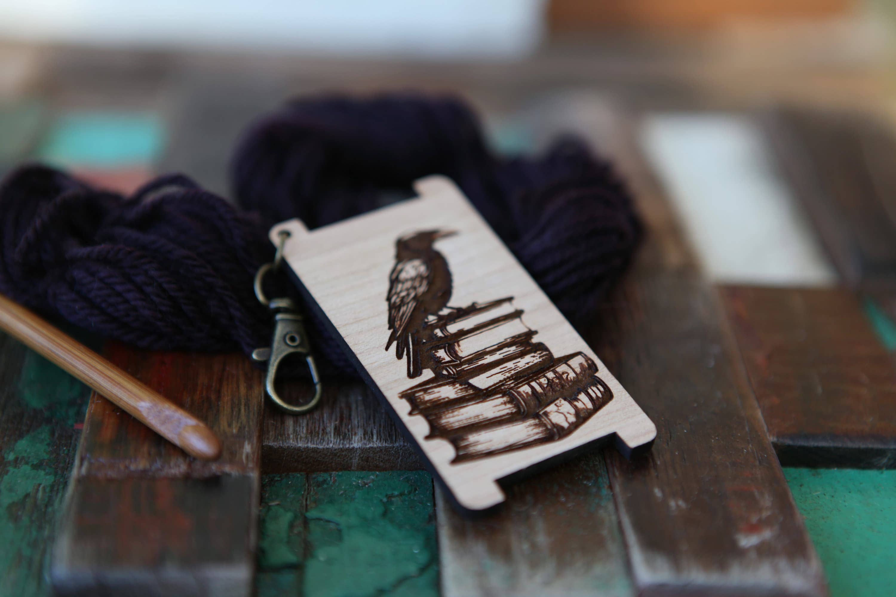 Sunrise Grove - Wholesale Knitting/Crochet Supplies - Raven Antique Books Yarn WPI Control Tool Cherry Gauge5