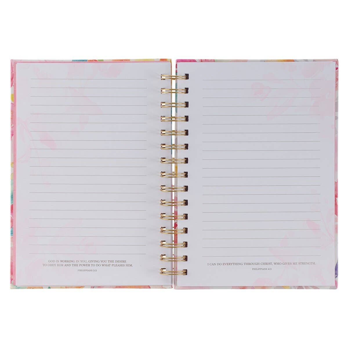 Christian Art Gifts - Wholesale Journal/Diary - All Things Through Christ Multi-colored Floral Large Wirebou3