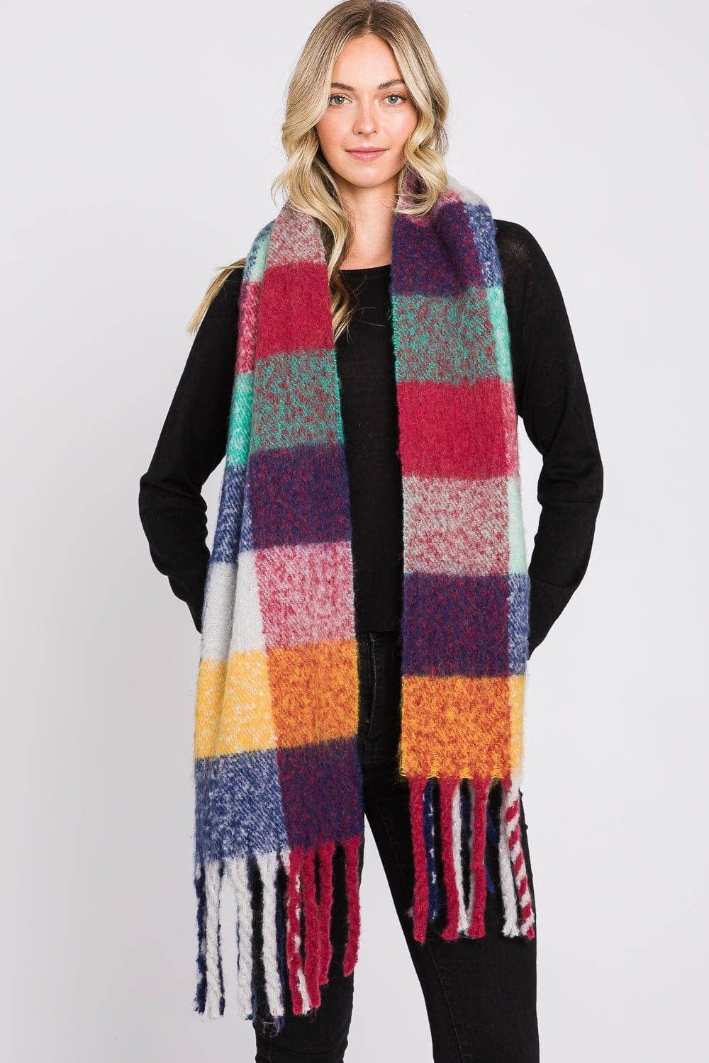 MiMi Wholesale - Wholesale Scarf - Women's - MS0310 Blake Multi Color Plaid Scarf4