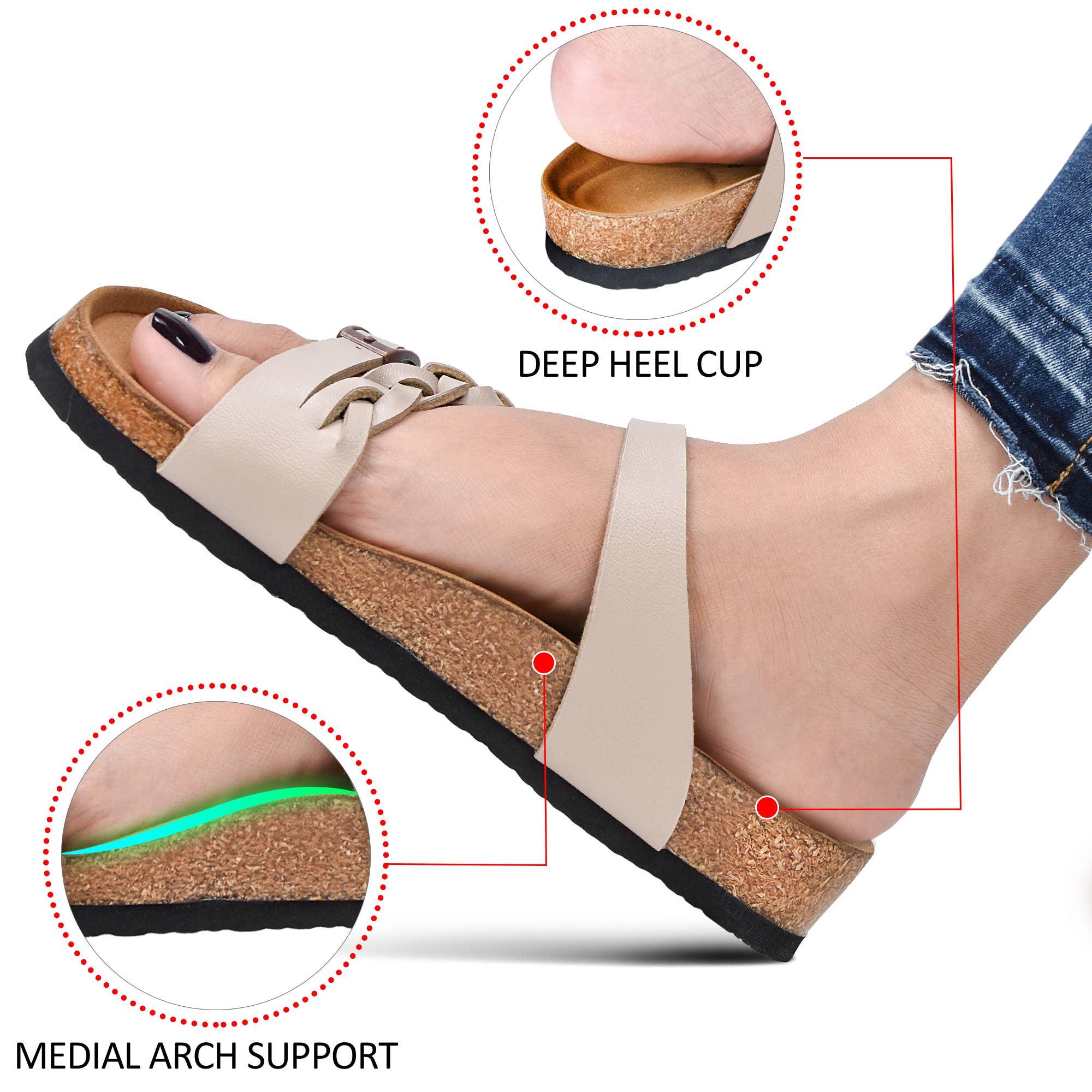 Aerothotic – Engroshandel sandal - Dame – Aerothotic Viking komfortable korksandaler med stropper7