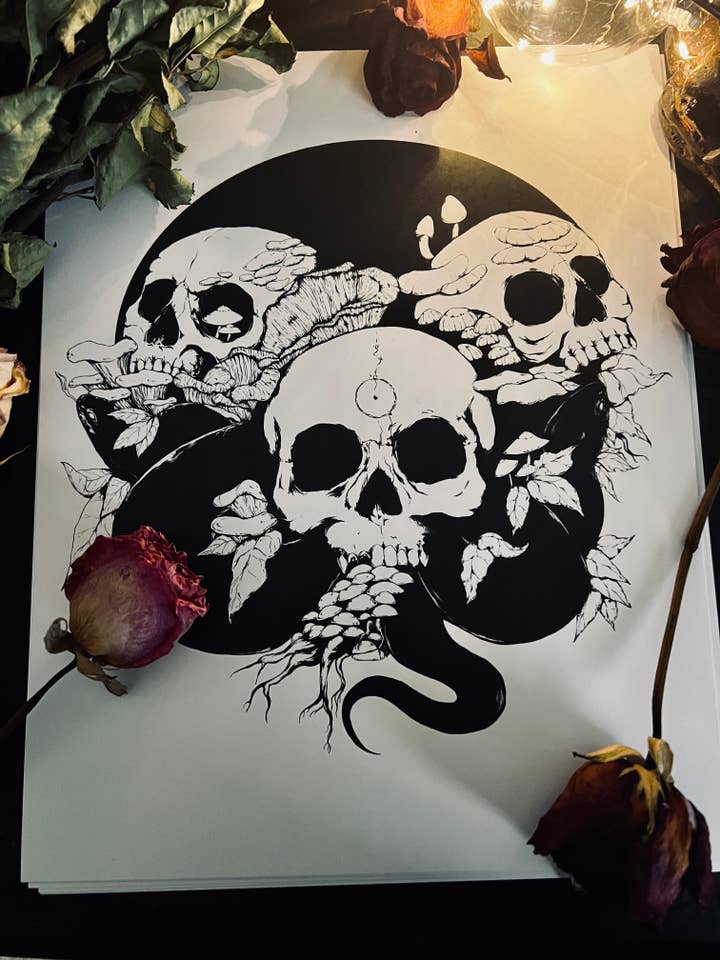 Rot and Decay Giclée Print | Gothic, Dark Academia for wholesale by BLKCatStudio