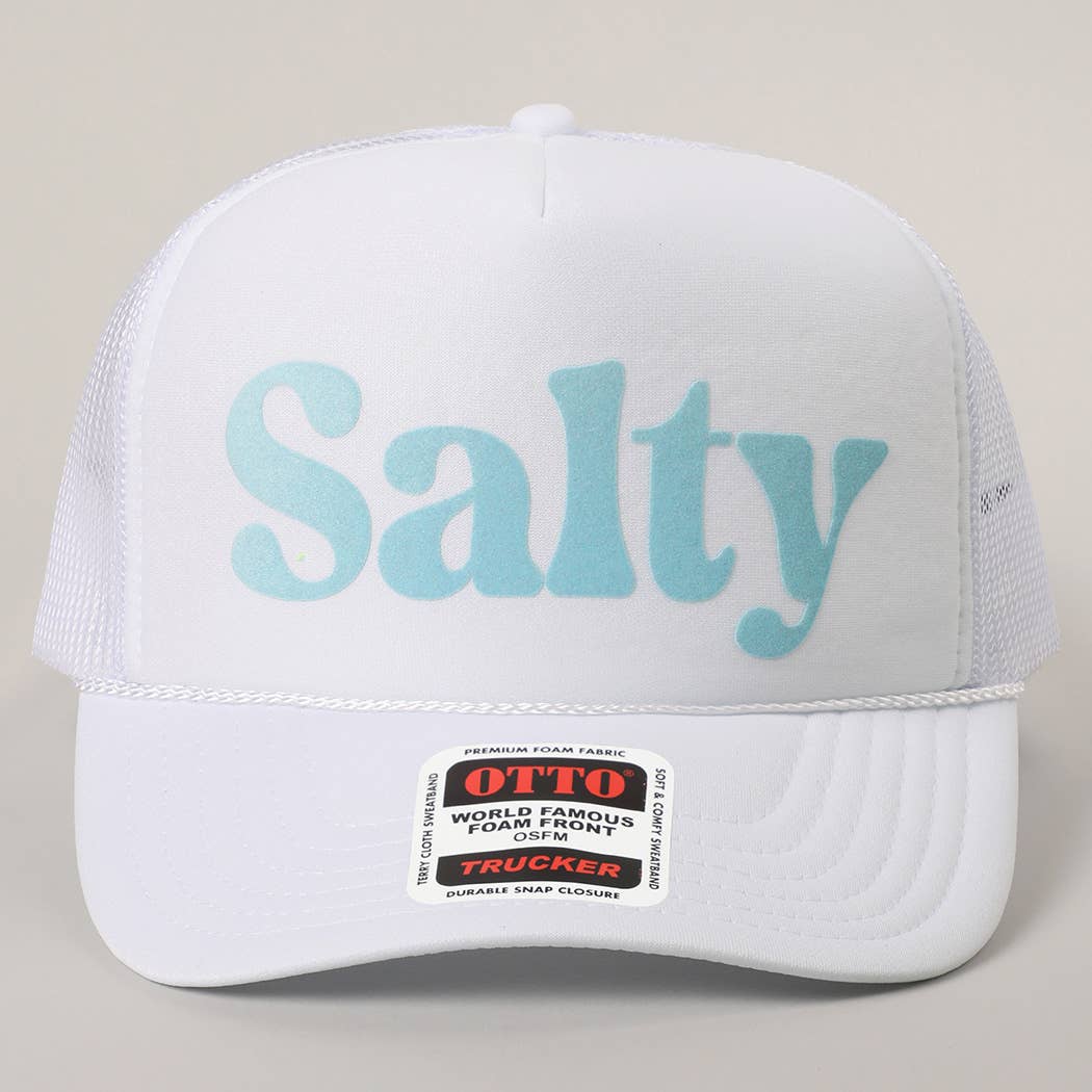 Fashion City – wholesale Trucker hat – Unisex – Salty Text Printed Mesh Back Foam Trucker Hat37