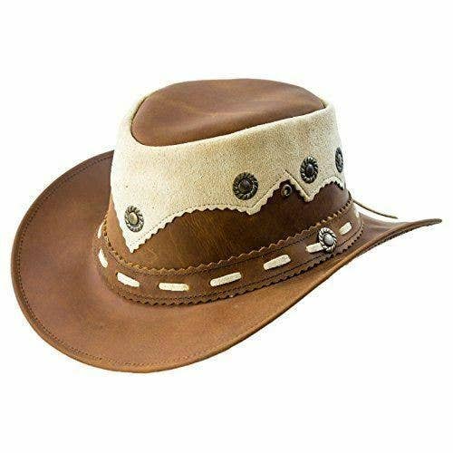 Real Oily Leather Cowboy Bush Hat Western Aussie Style for wholesale by Lesa collection