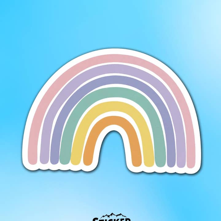 Vibrant Pastel Rainbow Vinyl Sticker for wholesale by Sticker Lodge