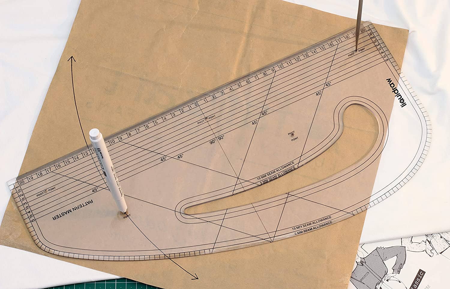 Liquidraw – wholesale Craft tool – Liquidraw Pattern Maker Pattern Marking Ruler - Metric5