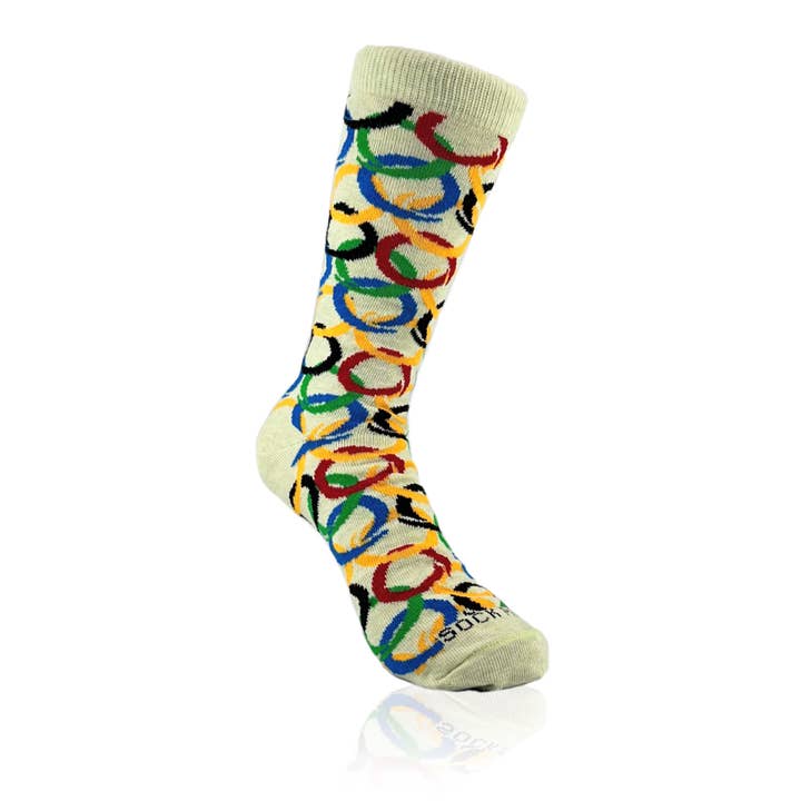 Sock Panda - Wholesale Socks - Unisex - Olympic Ring Pattern Socks from the Sock Panda (Adult Small)