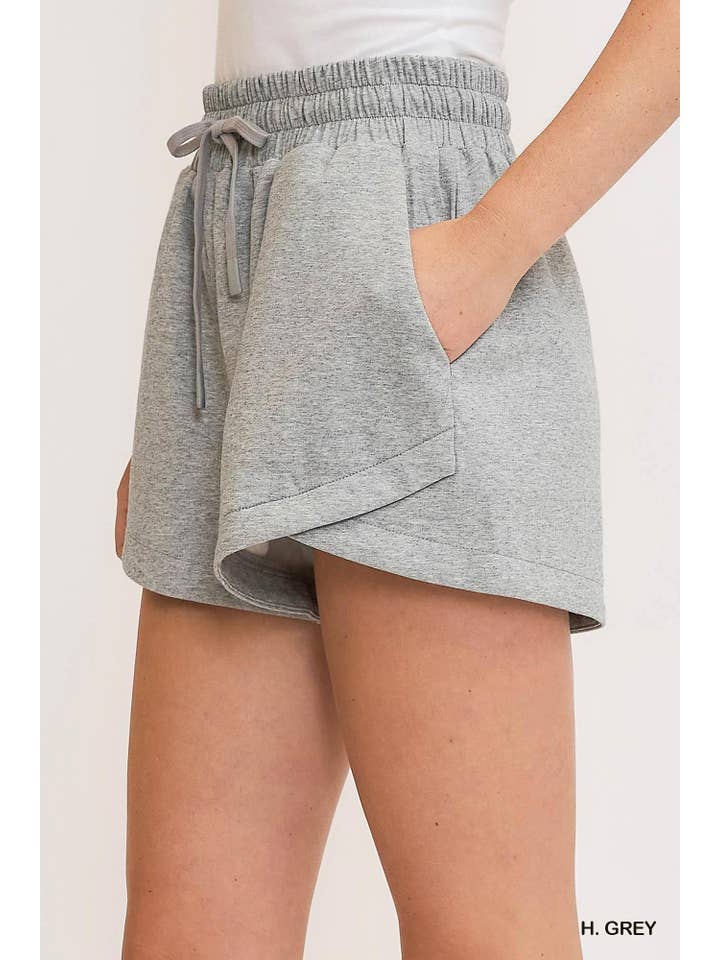 Vanilla Monkey - Wholesale Shorts - Women's - Criss Cross Hemline Luxeknit Sweatshorts