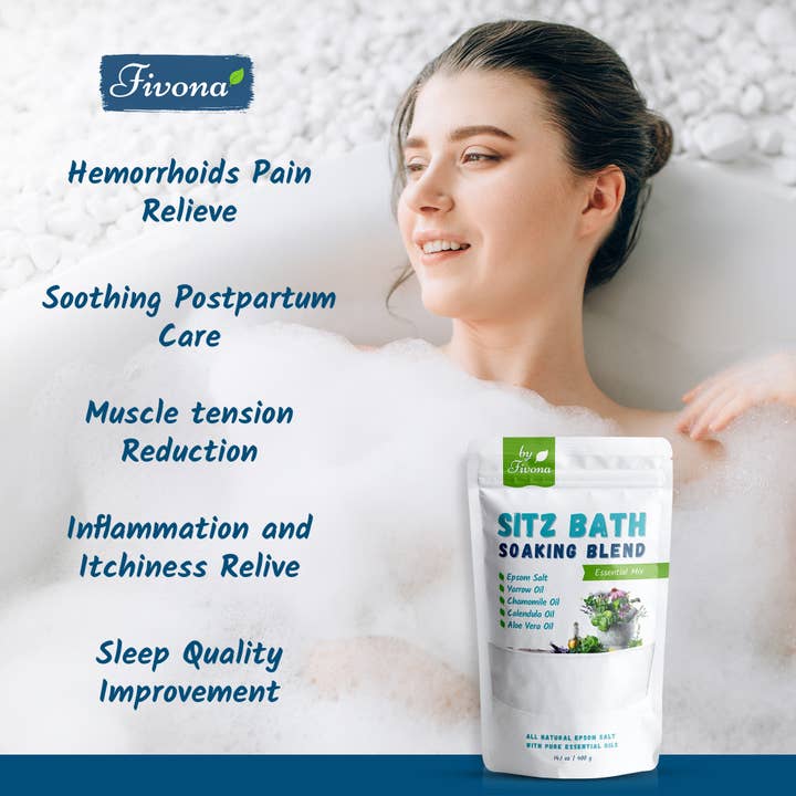 FIVONA - Wholesale Bath Soak/Milk - Sitz Bath Soak Salt Blend Hemorrhoids and Postpartum Care