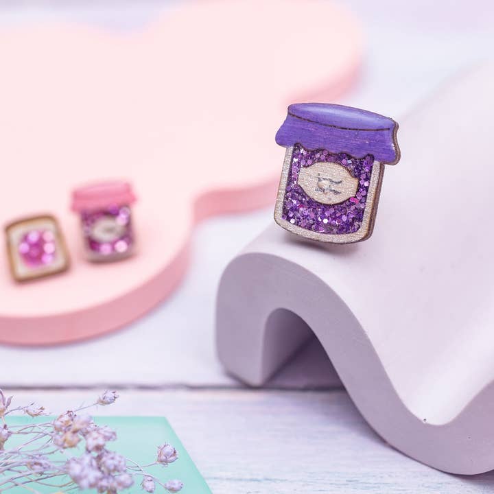 Blackcurrant Jam Pin Badge for wholesale by Bekbek Makes