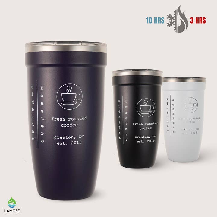 Custom Laser Engraved Business Logo Tumbler for Coffee Shops for wholesale by LAMOSE